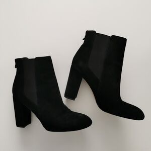 Sam Edelman Black Suede Ankle High Heeled Boots
